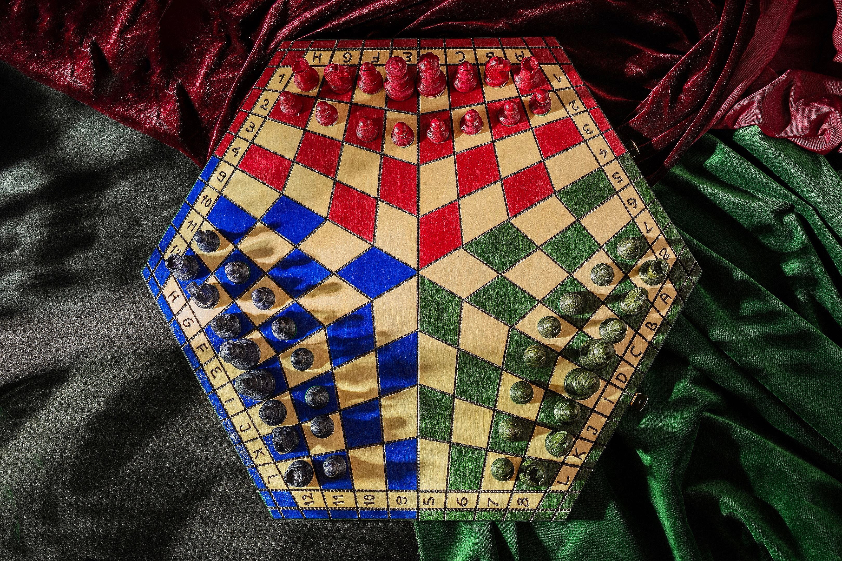 Three Player Chess Large - Hexagonal Tricolor Complete Set – image 4