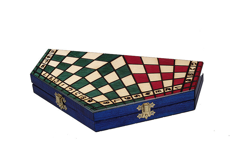 Three Player Chess Set Medium Tricolour 40x35cm – Hexagonal Board with Coloured Pieces – image 6