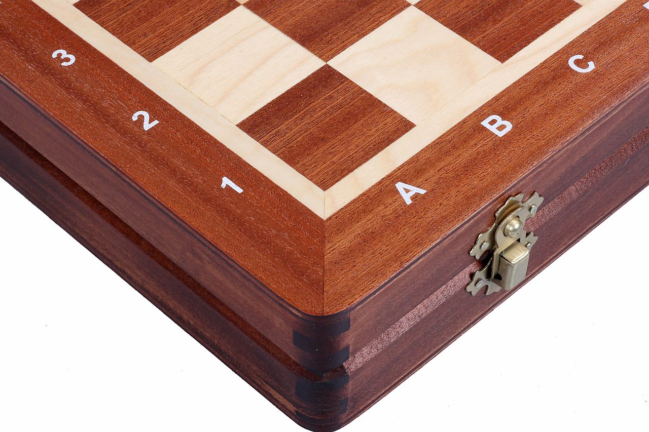 Tournament Chess Set No.3 35x35cm – Mahogany & Sycamore Inlaid Board – image 5