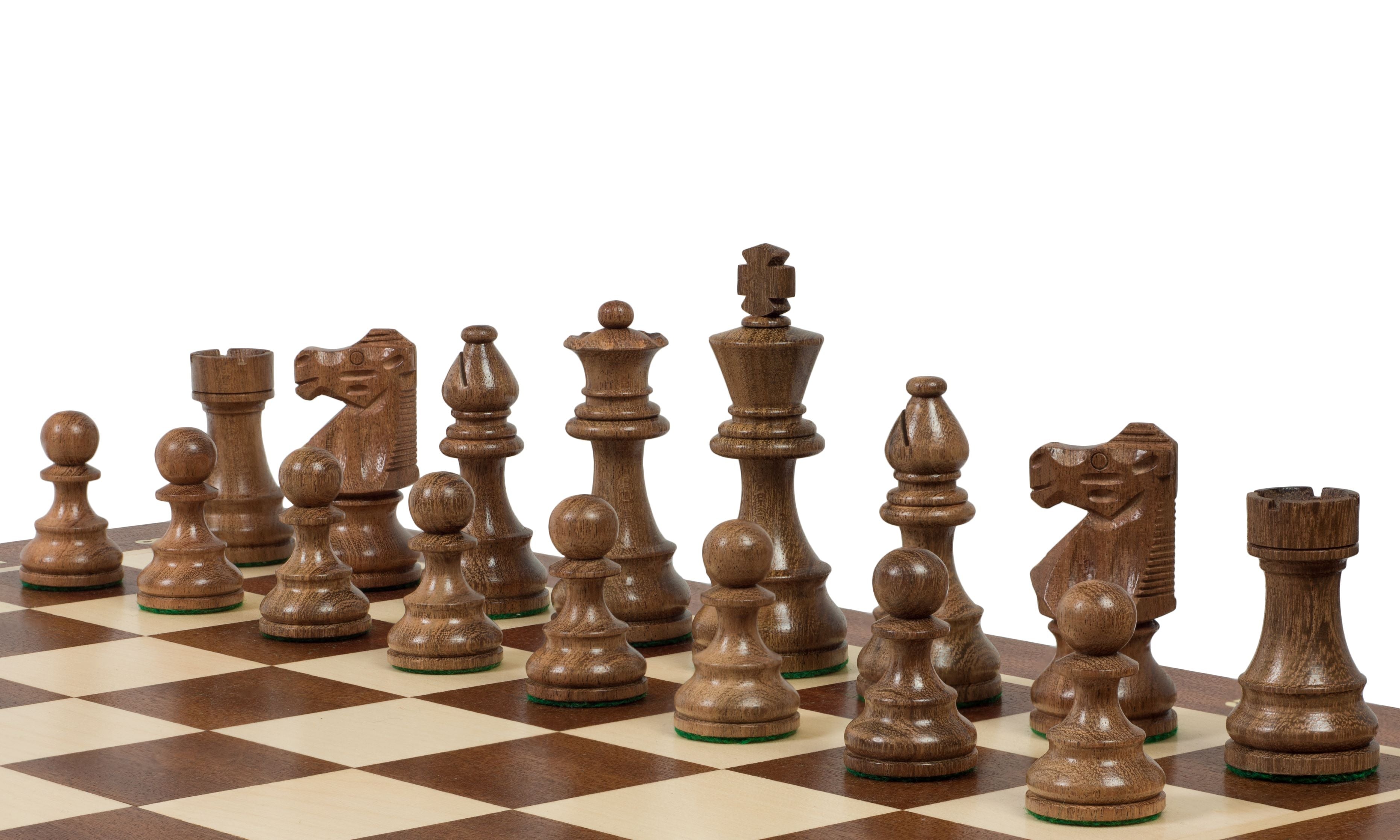 Tournament Chess Set No.6 – French Acacia 3.75" Pieces & Intarsia Board – image 4