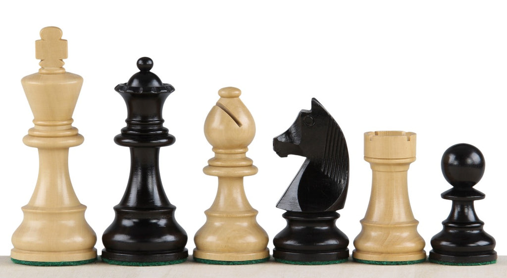 German Knight Chess Pieces 3.75" – Ebonized & Boxwood Weighted Set with Extra Queens – image 4