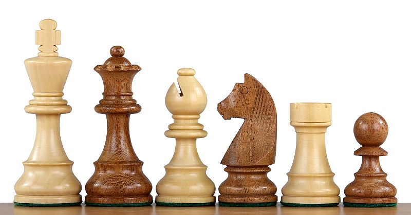German Staunton Chess Pieces 4" – Acacia & Boxwood Weighted Tournament Set