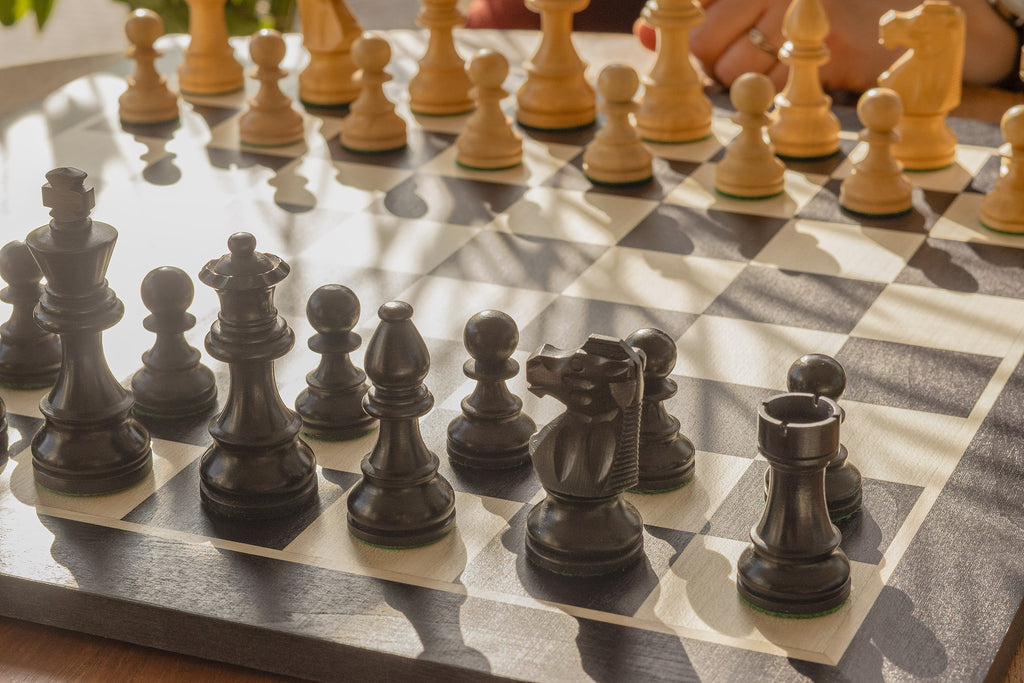 No.6 Black Chessboard + 3.75" French Ebonised Pieces — Tournament Set – image 5
