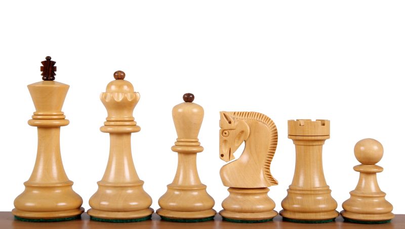 Zagreb Chess Pieces 3.5" – Acacia & Boxwood Weighted Historic Set – image 3