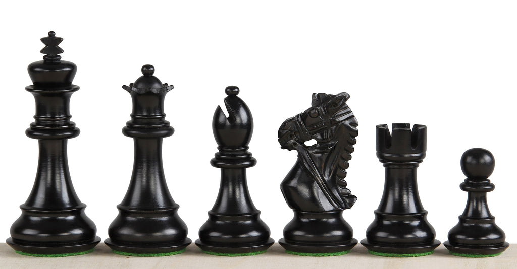 King's Bridal Chess Pieces 3.75" – Ebonized & Boxwood Weighted Set with Extra Queens – image 2