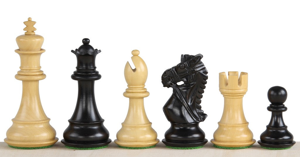 King's Bridal Chess Pieces 3.75" – Ebonized & Boxwood Weighted Set with Extra Queens – image 3