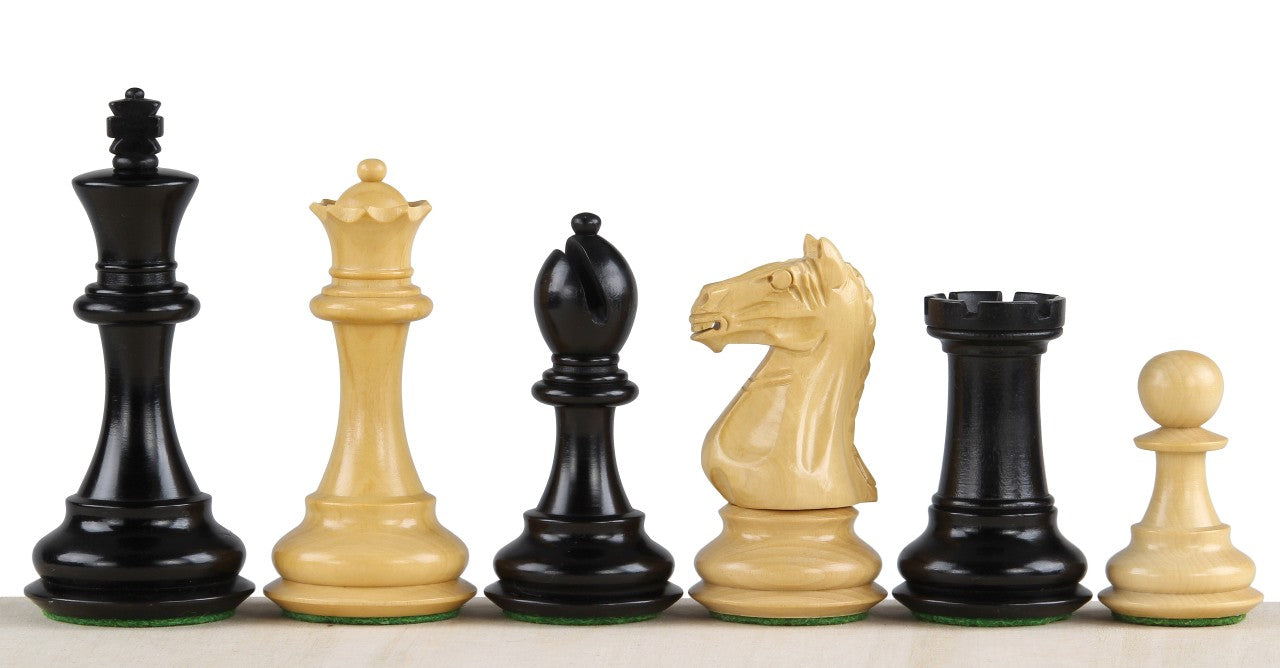 Oxford Chess Pieces 4" - Ebonized Boxwood Weighted Tournament Set