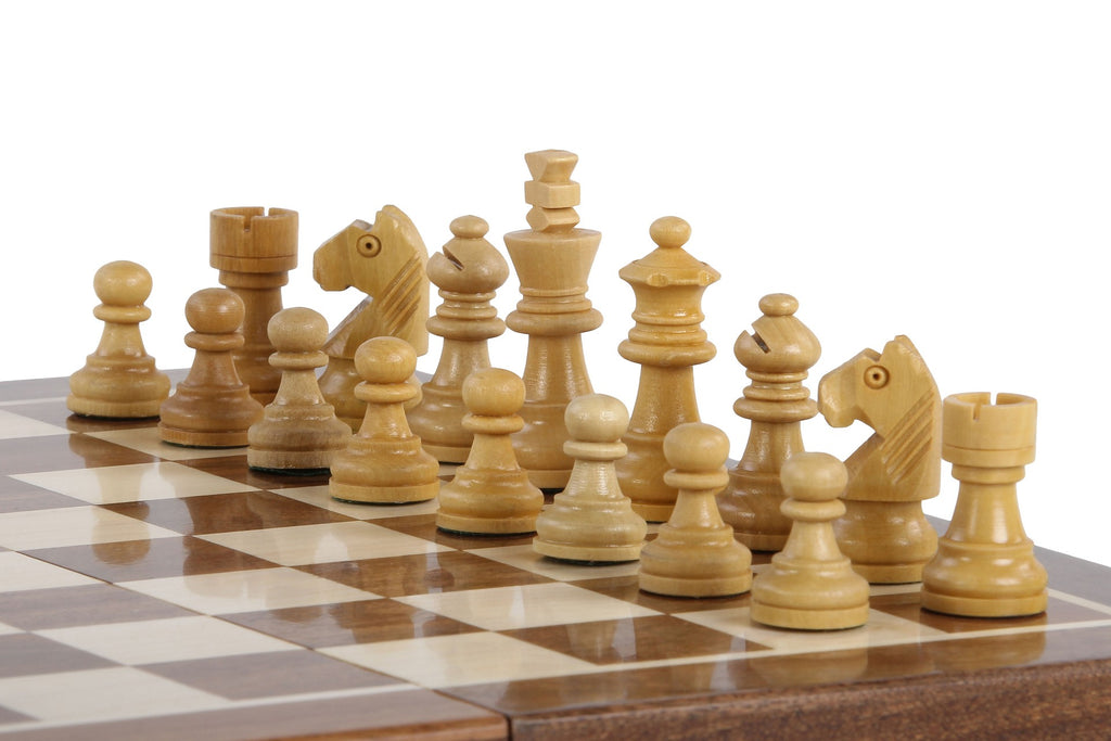 Wooden Magnetic Chess Set — 25 cm Inlaid Board (Indian Acacia & Boxwood) – image 2