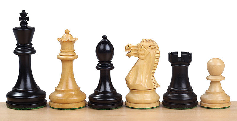 Executive Chess Pieces 3.5" – Ebonized & Boxwood Weighted Set