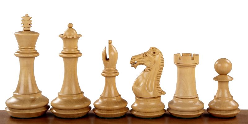 Chamfered Base Chess Pieces 4.25" - Paduk Weighted Tournament Set – image 3