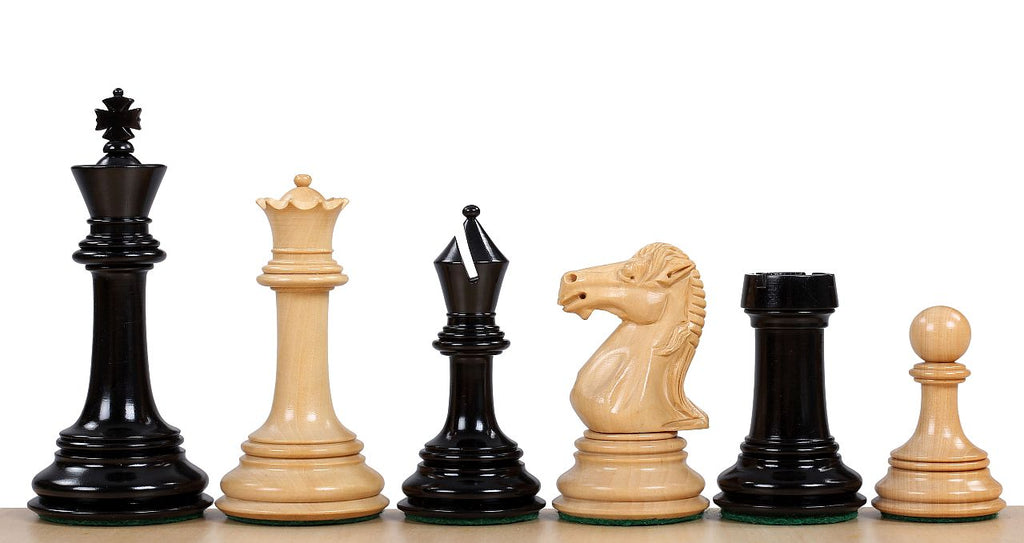 Parthenon Chess Pieces 4" - Ebony Boxwood Weighted Luxury Heirloom Set