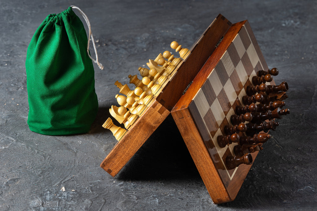 Magnetic Chess Set 30cm – Premium Acacia Folding Board with Inlaid Pieces – image 6