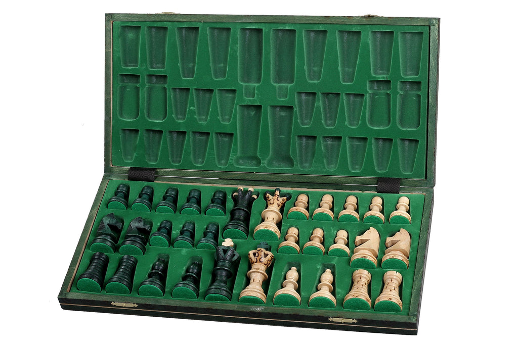 Ambassador Green Chess Set 54x54cm - Wooden with Insert Storage – image 5