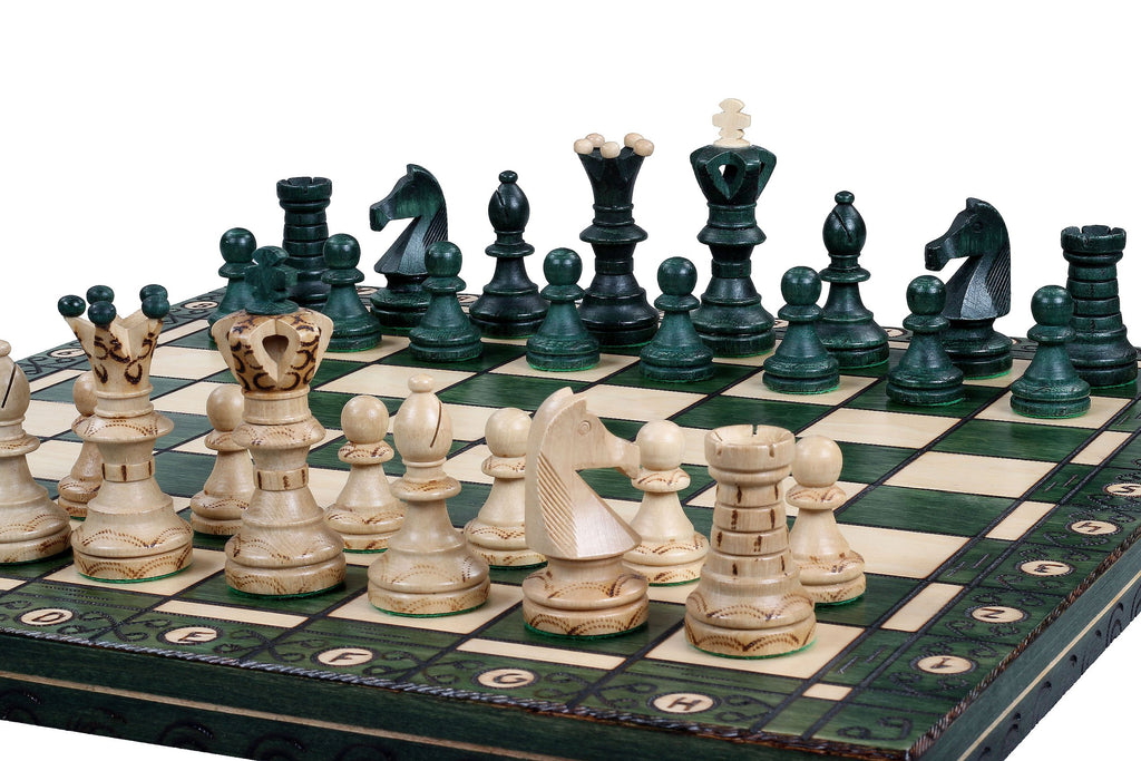 Ambassador Green Chess Set 54x54cm - Wooden with Insert Storage – image 2
