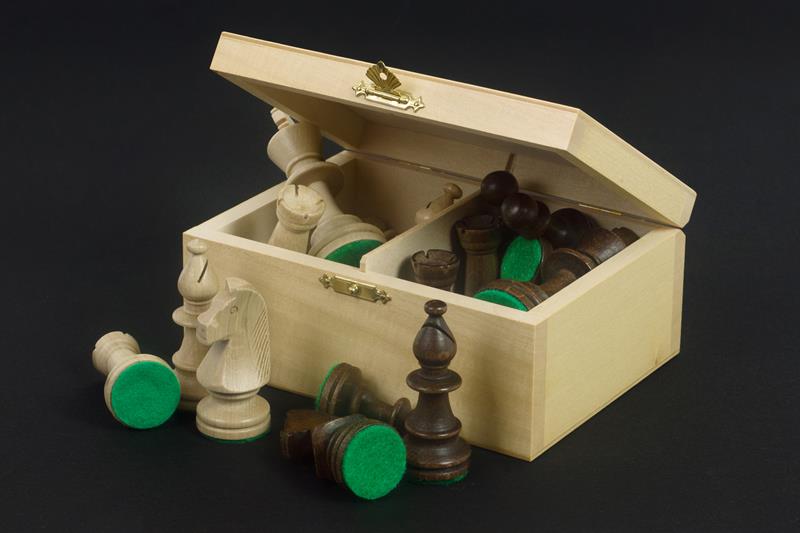 Staunton Standard No.5 Chess Pieces - Hornbeam Weighted Set in Wooden Box – image 3