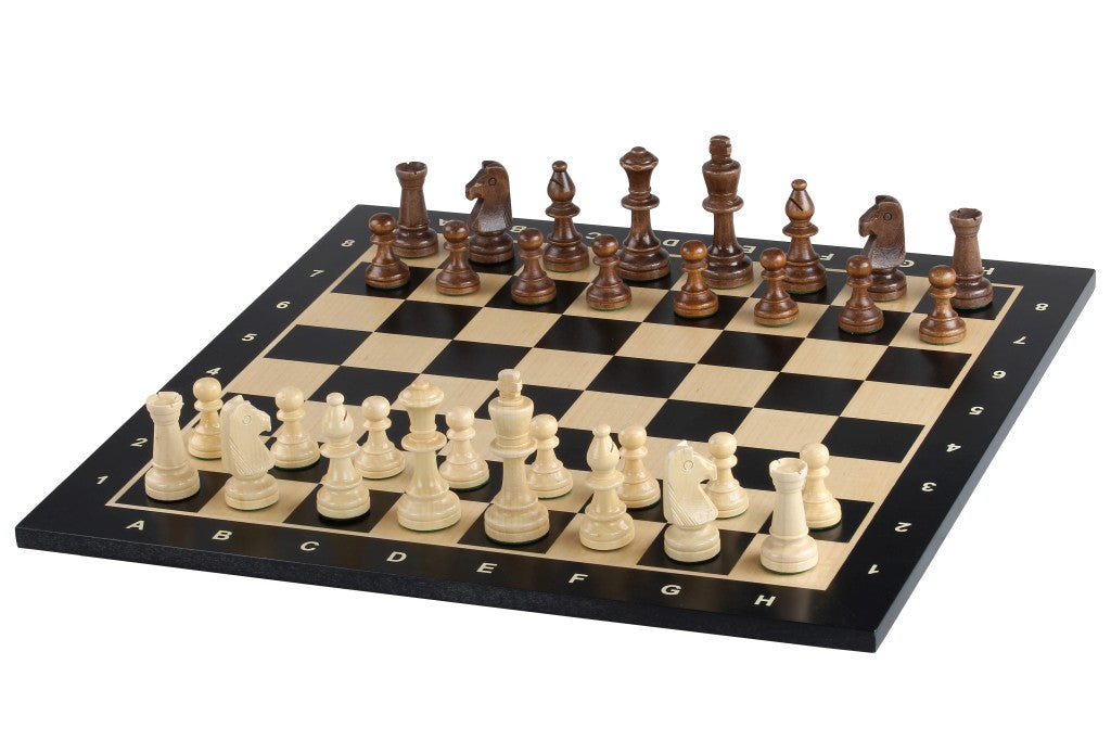Chess Board 44×44 cm – Ebony & Maple, with Notation – image 3