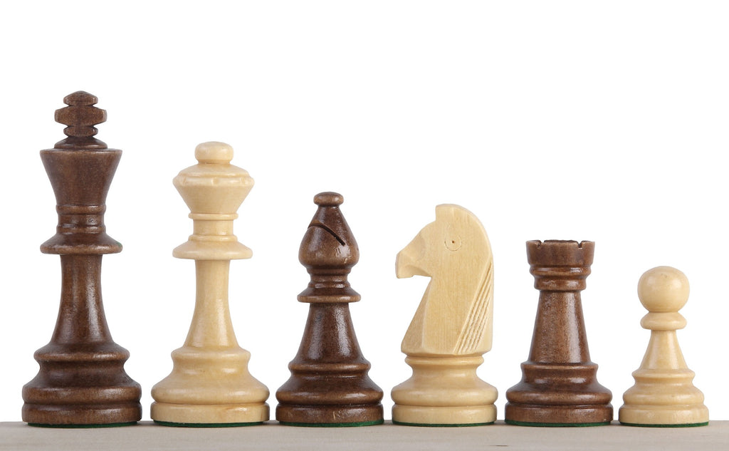 Staunton No.6 Chess Pieces 96mm – Hand-Carved Wooden Art Set in Bag