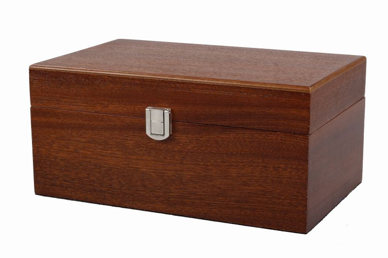 Premium Chess Storage Chest – Sapele Wood Veneer 24x15x11cm Large
