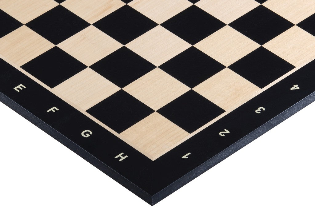 Chess Board 40×40 cm – Ebony & Maple, with Notation