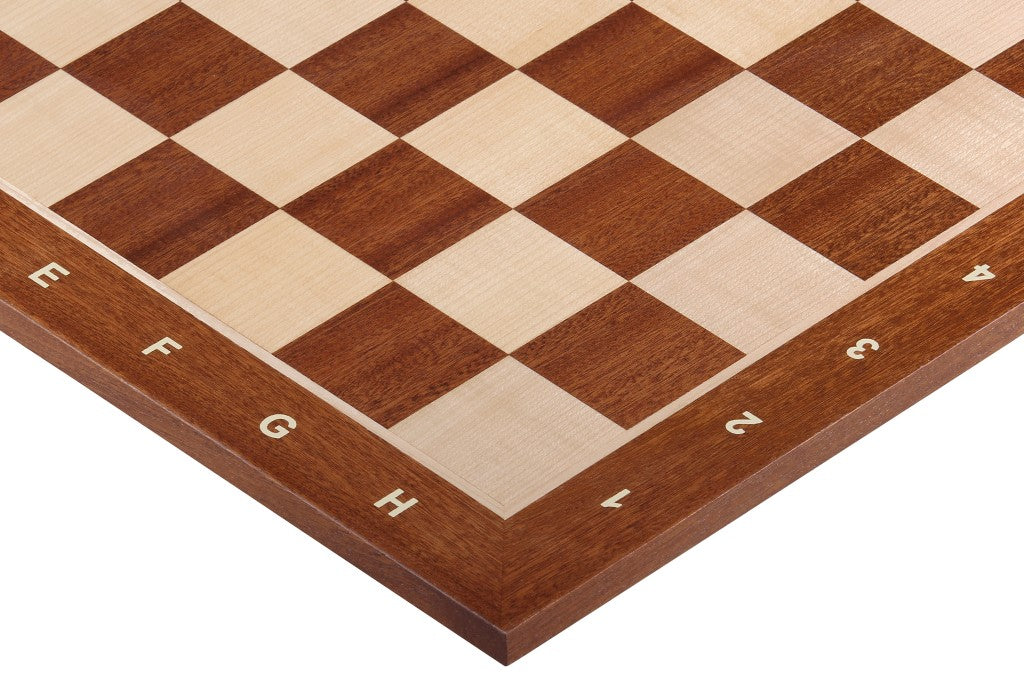 Chess Board 44×44 cm – Mahogany & Sycamore, with Notation