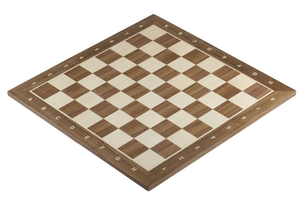 Chess Board 48×48 cm – Walnut & Maple, with Notation – image 3