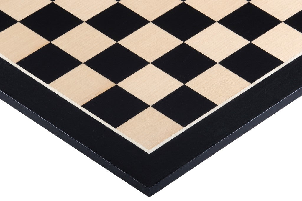 Chess Board 48×48 cm – Ebony & Maple, without Notation – image 2