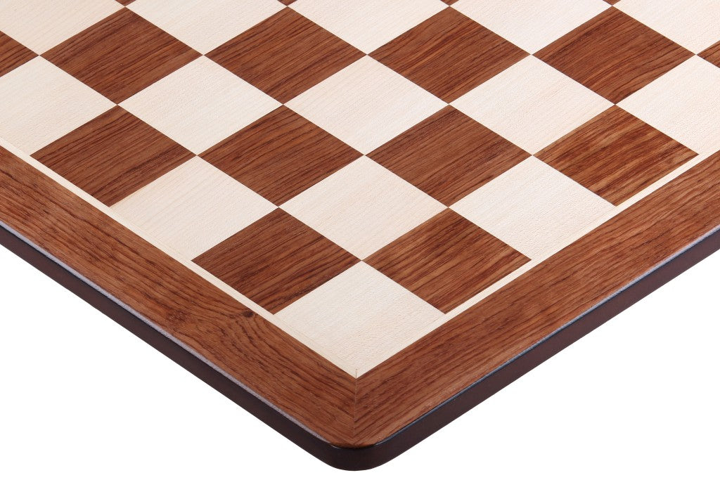 Chess Board 44×44 cm – Padauk & Maple (Round Corners), without Notation