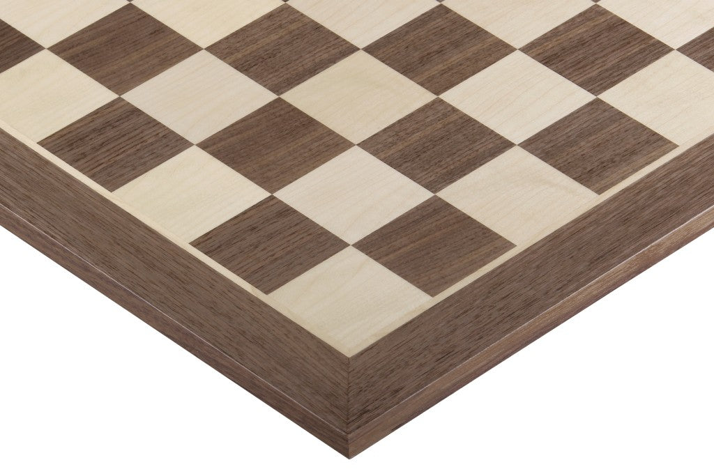 Chess Board 38mm Walnut/Maple – Marquetry (No Notation)