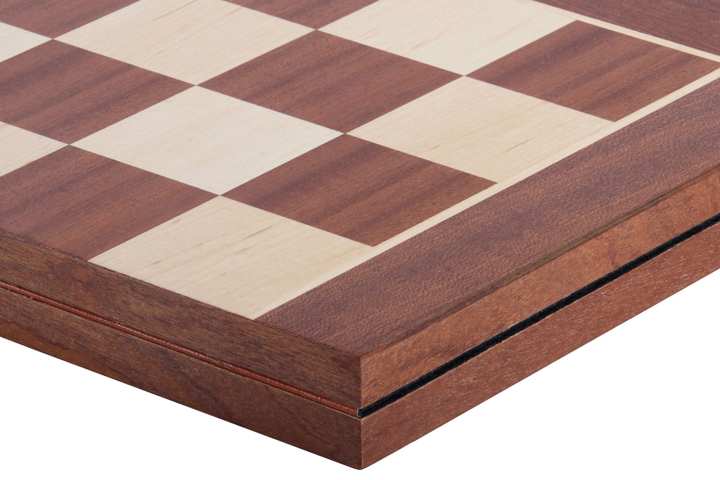 Folding Chess Board No.5 Mahogany/Maple 50mm – Marquetry (No Notation) – image 2