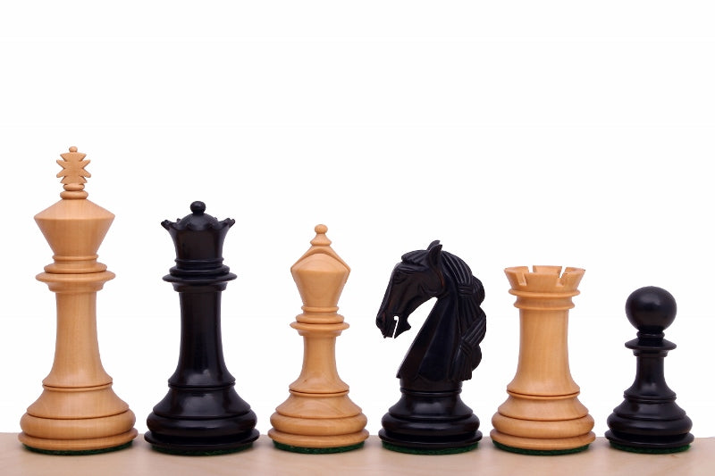 Colombian Chess Pieces 4" – Ebonized & Boxwood Weighted Premium Set