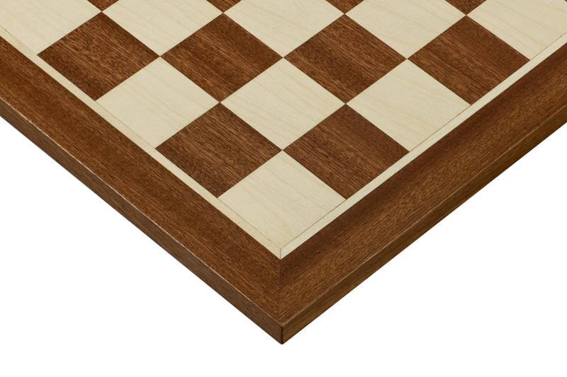 Chess Board 38mm Mahogany/Maple – Marquetry (No Notation) – image 2