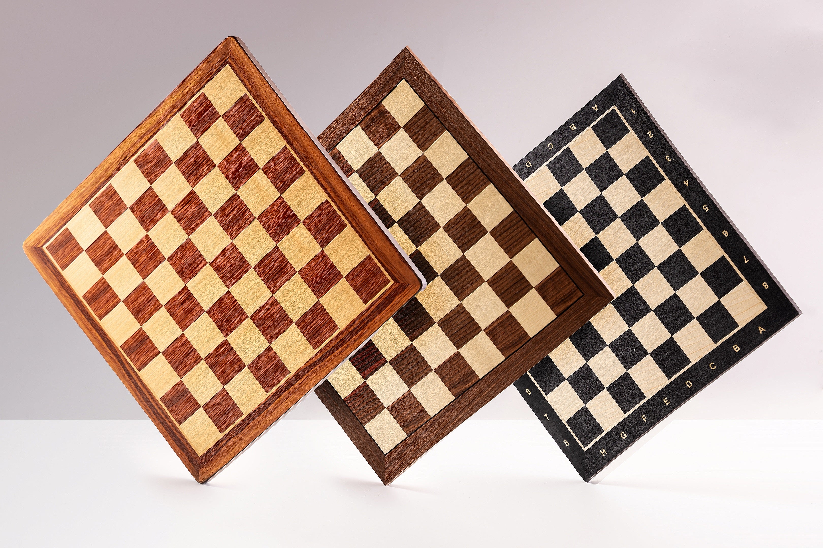 Chess Board 48×48 cm – Walnut & Maple, without Notation – image 4