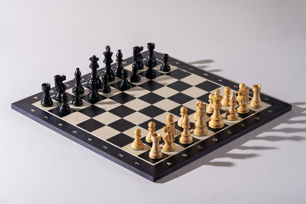 Chess Board 48×48 cm – Ebony & Maple, with Notation – image 4