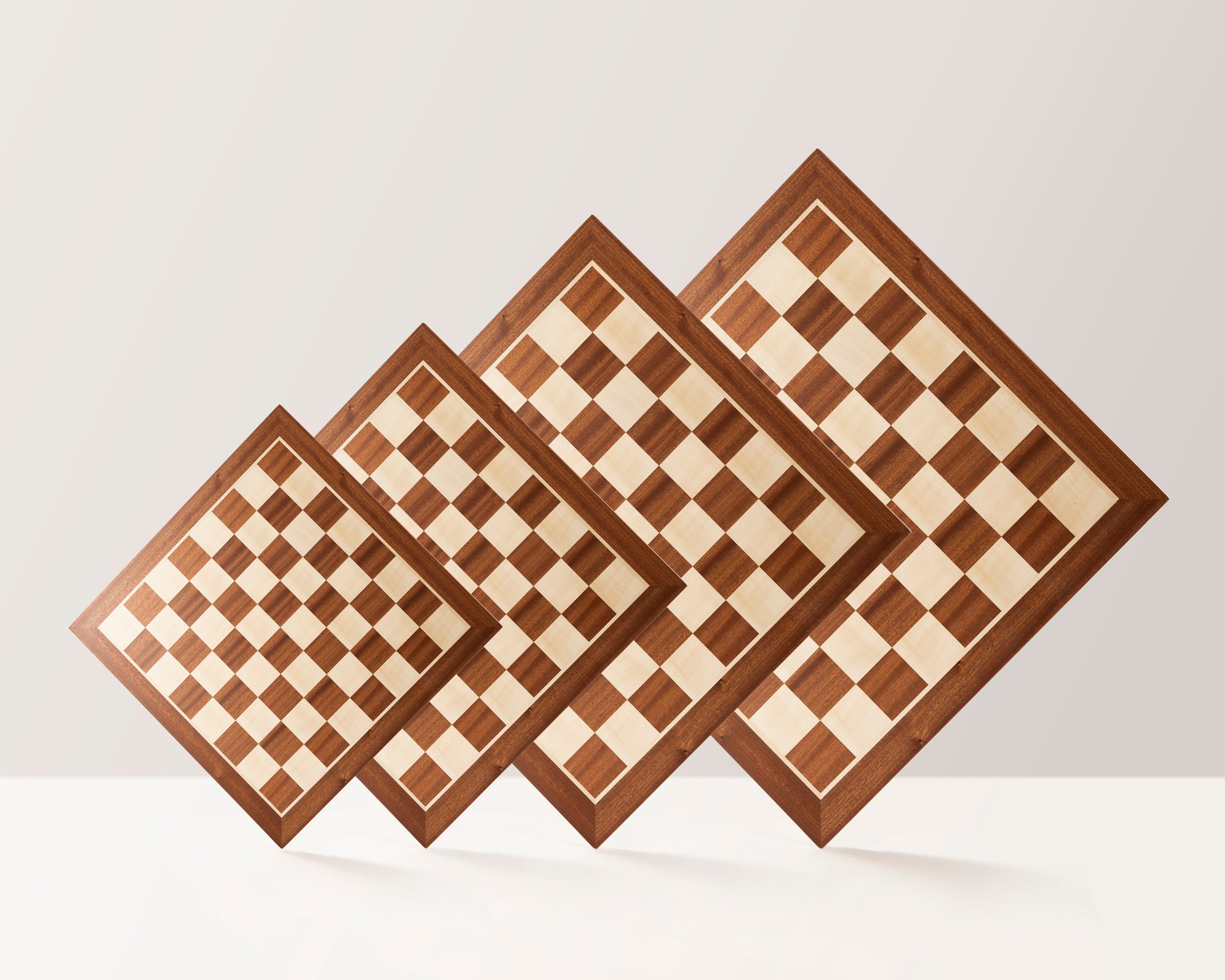 Chess Board 52×52 cm (58 mm squares) – Mahogany & Sycamore, without Notation – image 2