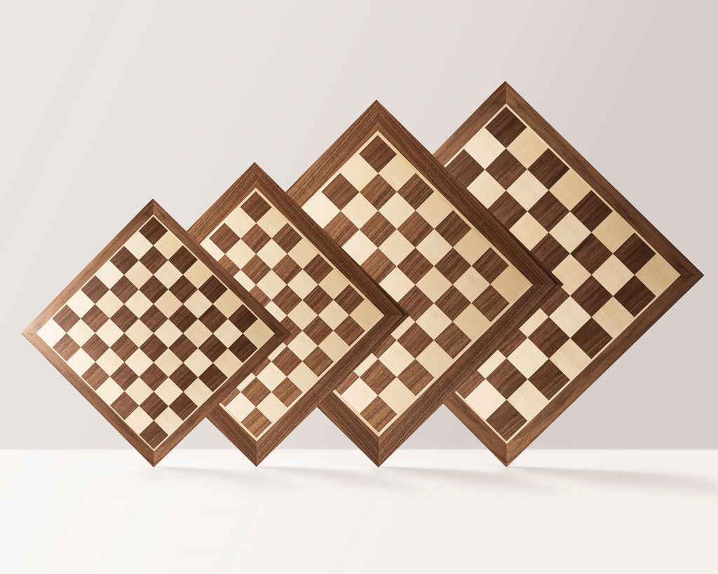 Chess Board No.6 Walnut 58mm – Black Stripes (No Notation) – image 3