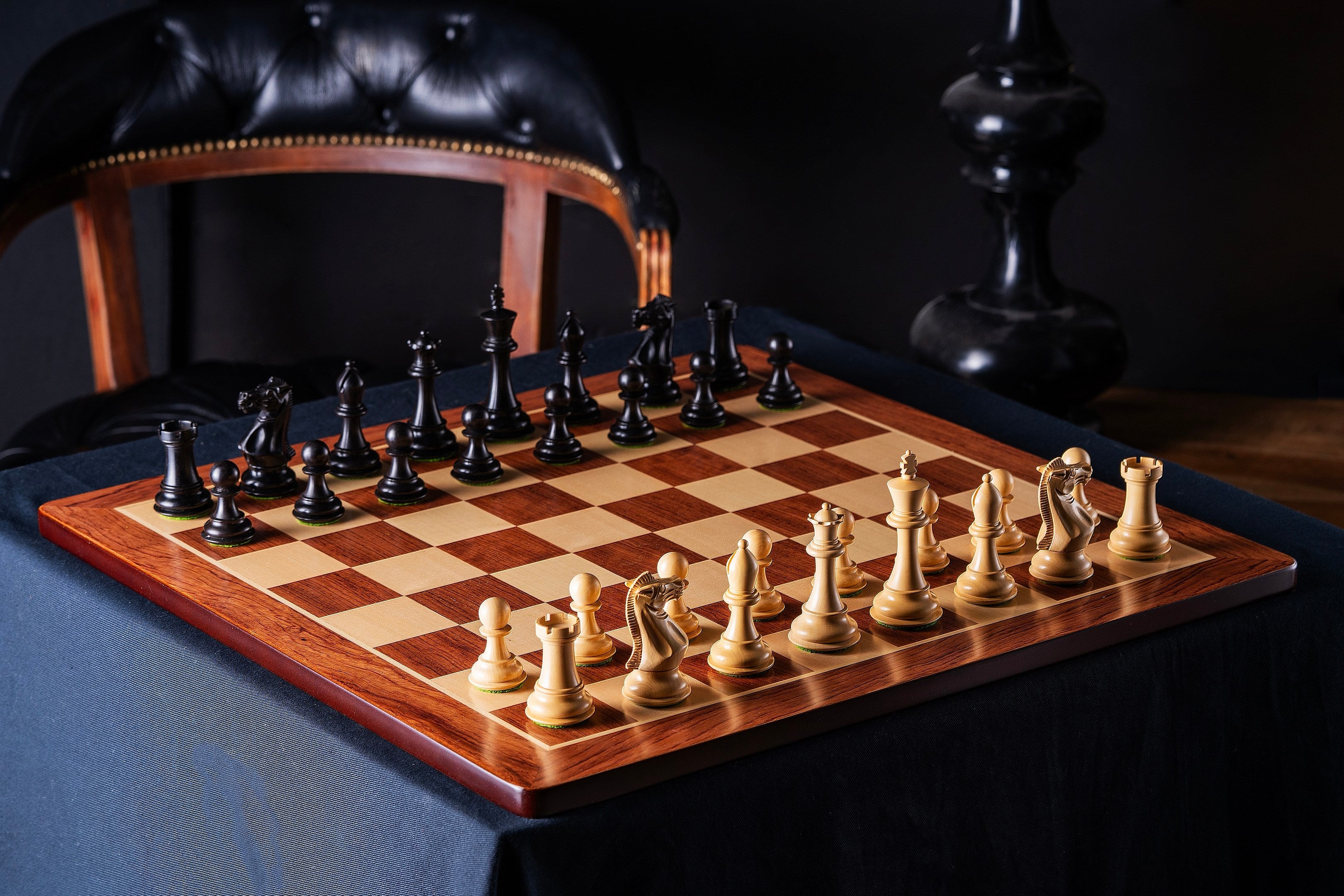 Chess Board 52×52 cm (58 mm squares) – Padauk & Maple (Round Corners), without Notation