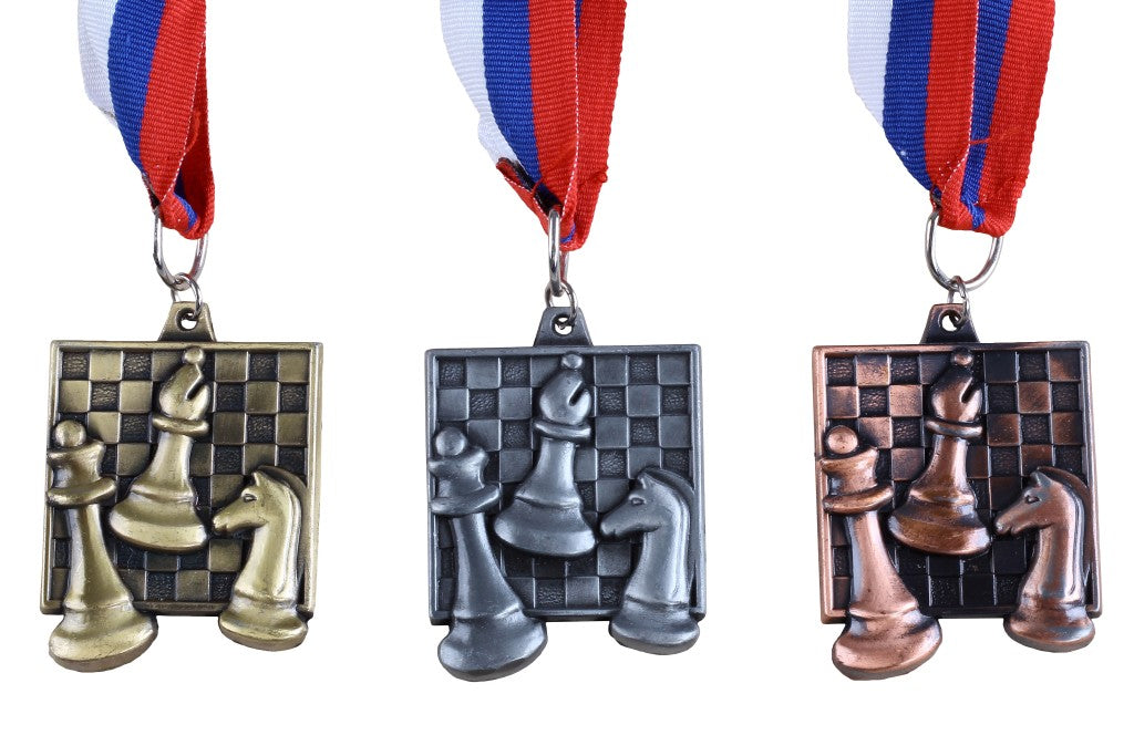 Chess Tournament Medal Silver – Square Award for Second Place – image 2