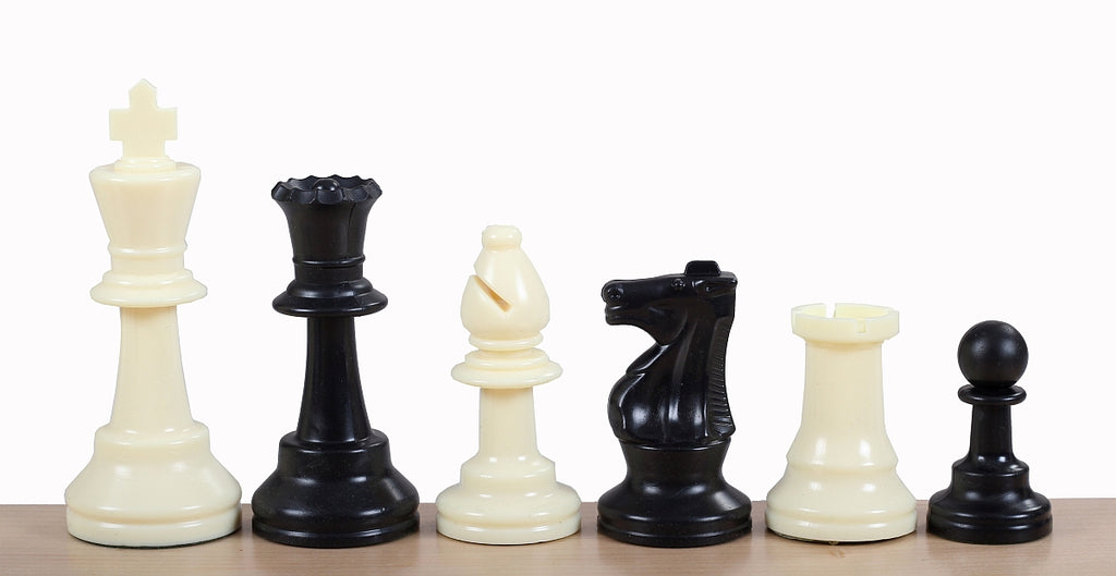 Plastic Staunton No.6 Chess Pieces 3.75" – Weighted Tournament Set