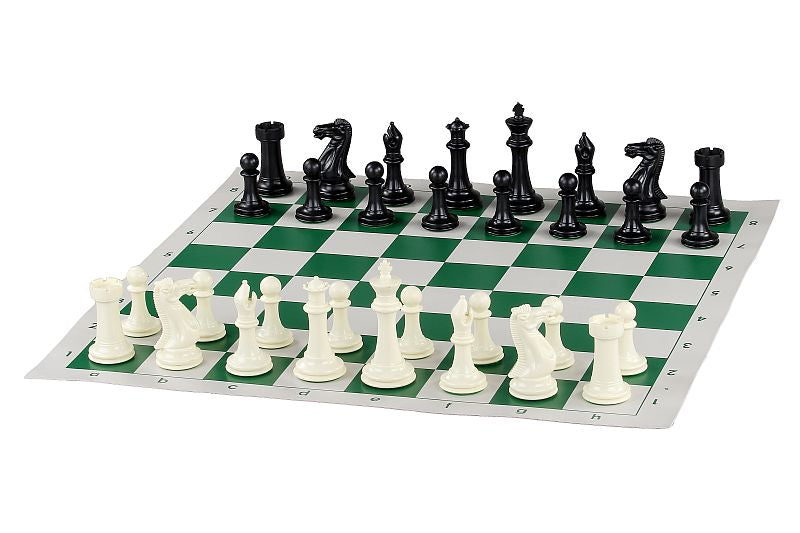 Rollable Vinyl Chess Board No.6 - Green & White Tournament Board