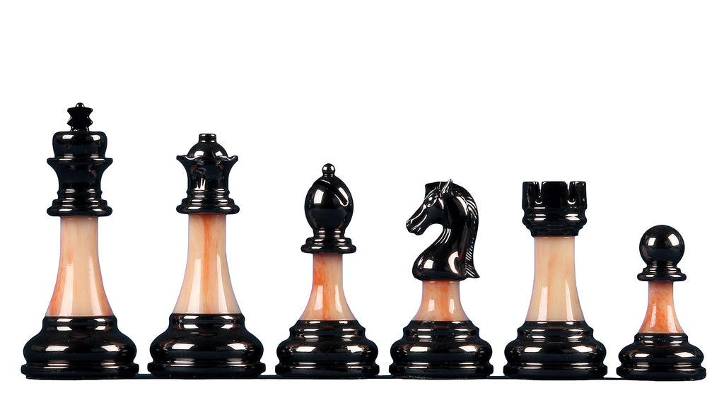 Metallised Chess Pieces 3.5" – Stone Shaft, Heavy Weighted – image 2