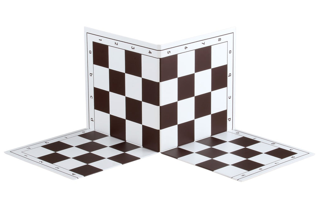 Plastic Double-Folding Chessboard No.4+ Black – Rigid Portable 45mm Board