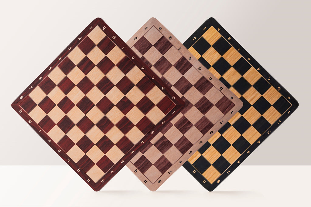 Roll-Up Chess Board No.6 – 51cm Mahogany, Anti-Slip Rubber