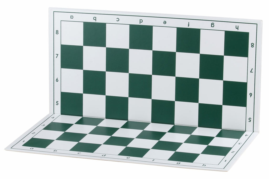 Plastic Chess Board Folding No.4+ - 45mm Green & White with Notation