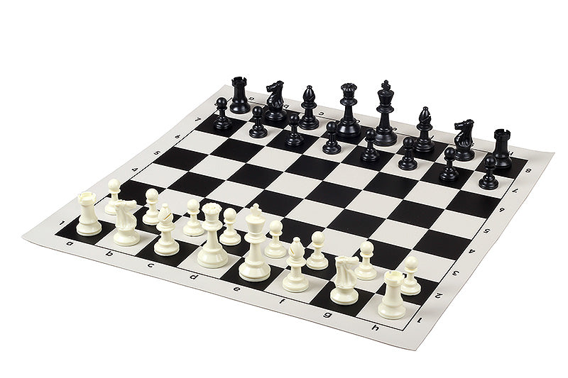 Chess Board Vinyl Roll-Up 17" 43cm Black - Tournament Standard 45mm Squares Portable – image 3