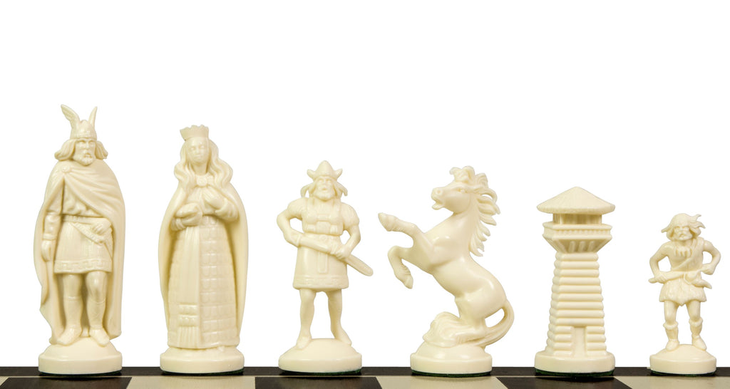 Viking Stylized Chess Pieces – Cream & Black, King 98mm – image 2