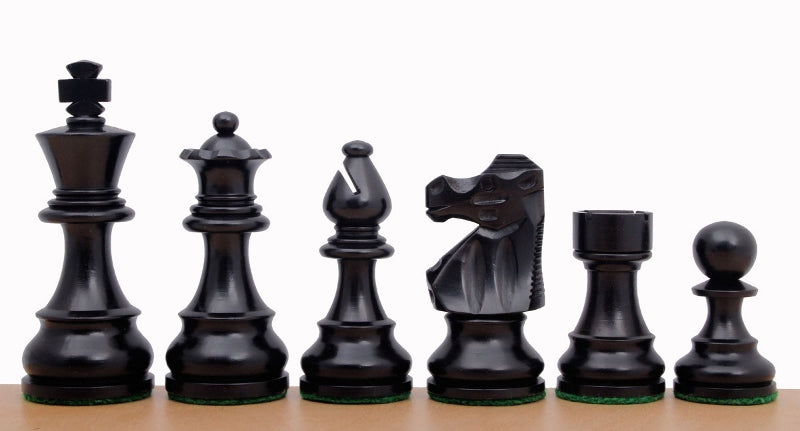 French Staunton Chess Pieces 4" – Ebonized & Boxwood Weighted Premium Set