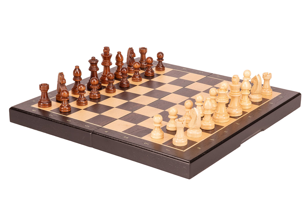 Magnetic Travel Chess Set — Black, 33×33 cm Wooden Folding Case – image 8