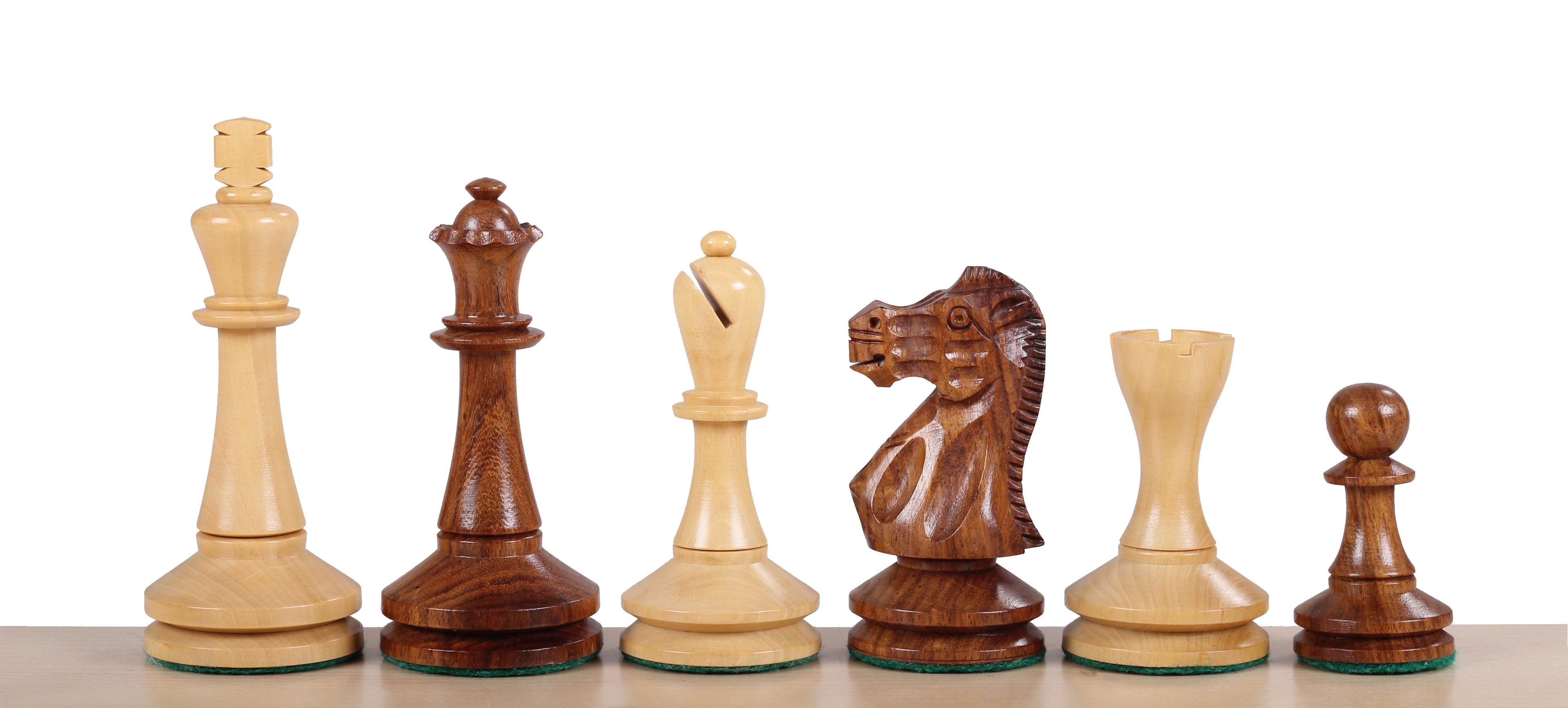 Blackmore Chess Pieces 4" – Acacia & Boxwood Weighted Premium Set