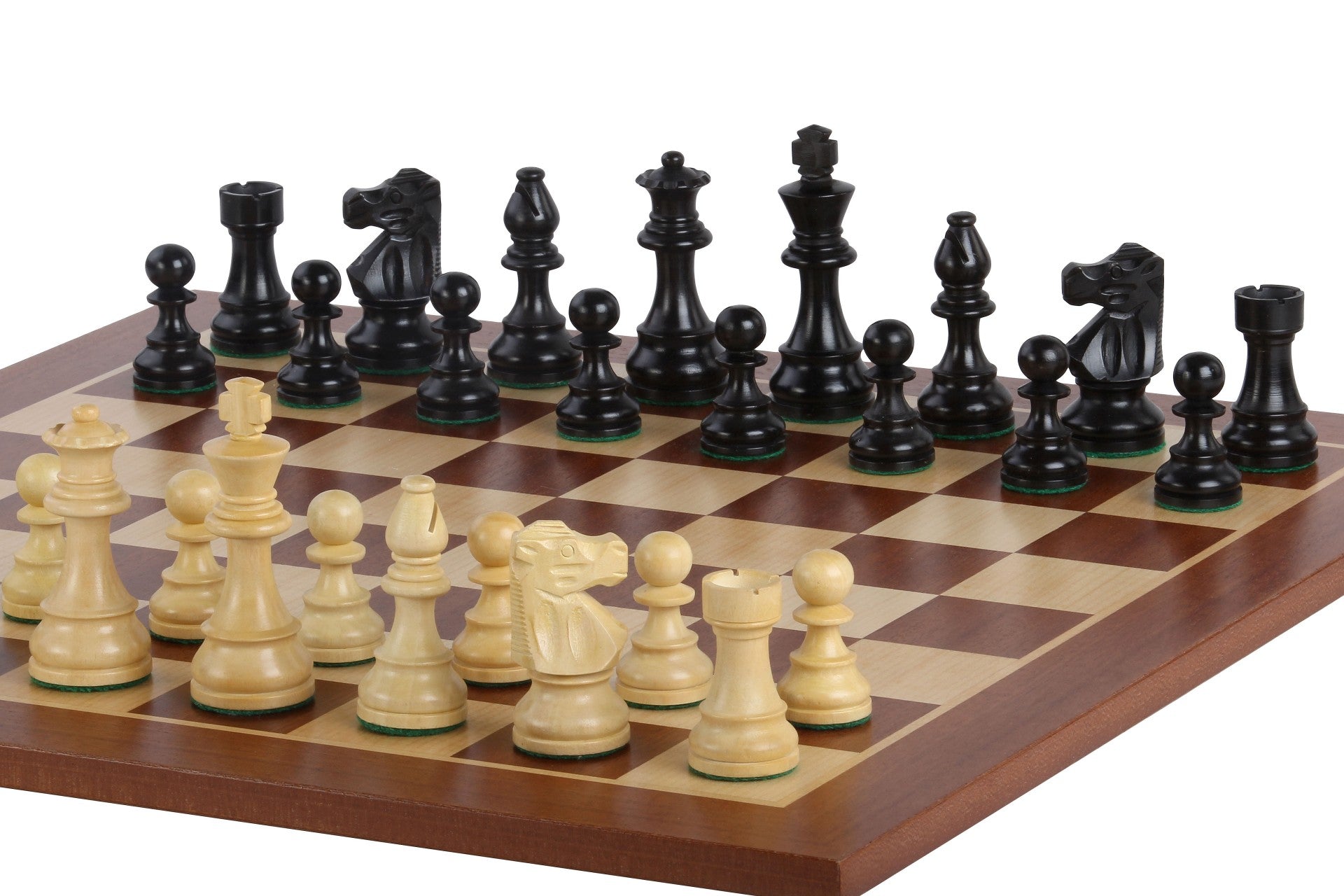 Chess Set No.5 – Sapele Board + 3.5" French Ebonised Pieces