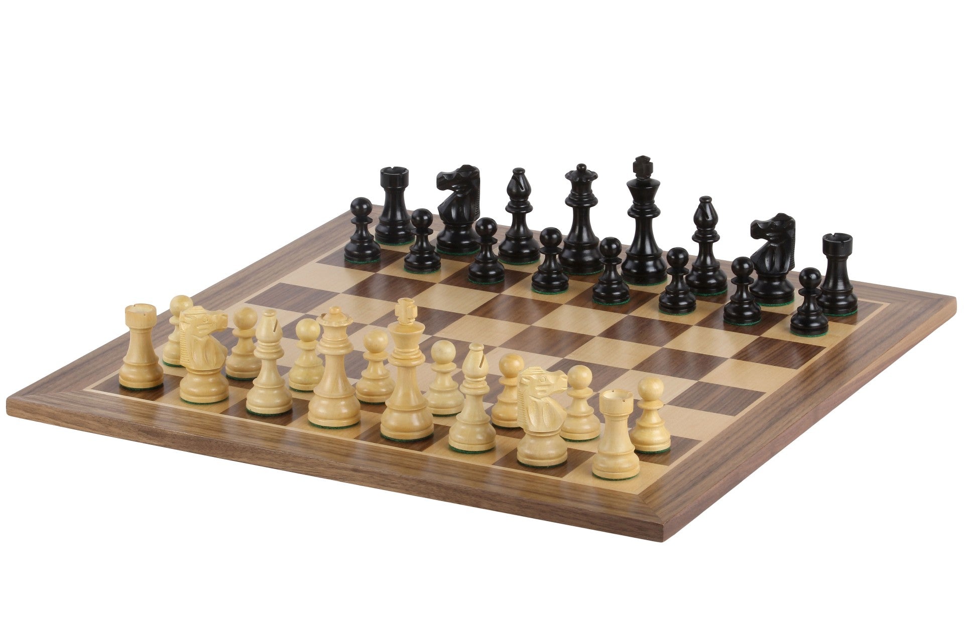 Chess Set No.5 – Walnut Board + 3.5" French Ebonised Pieces